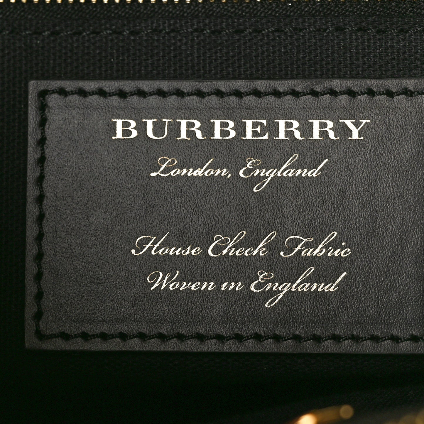 Derby Calfskin House Check Medium Banner Tote Black