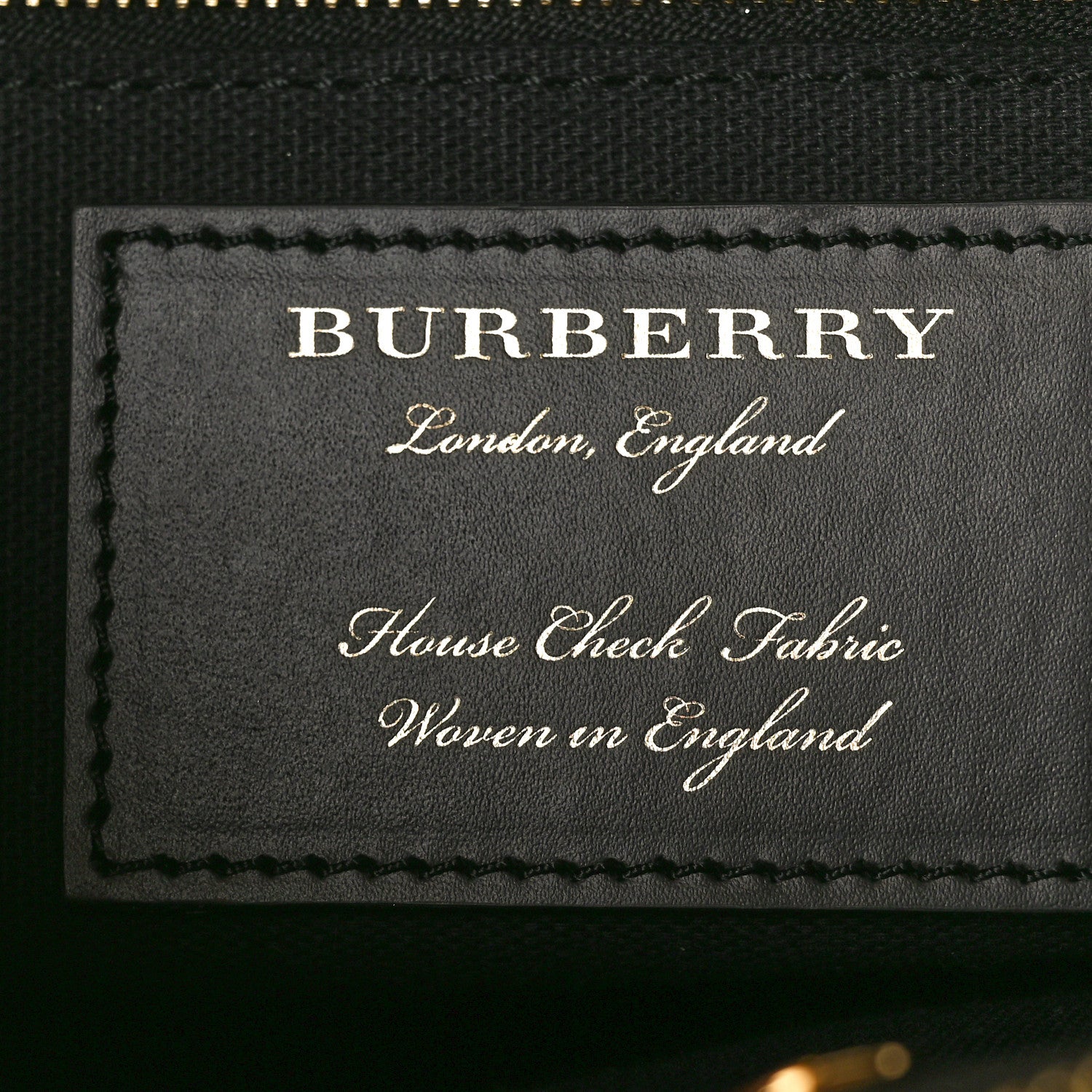 Burberry Derby Calfskin House Check Medium Banner Tote Black 6 of 10