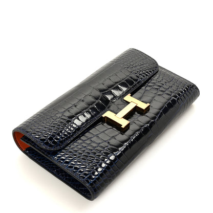 Hermes Shiny Alligator Constance Long Wallet 4 of 10