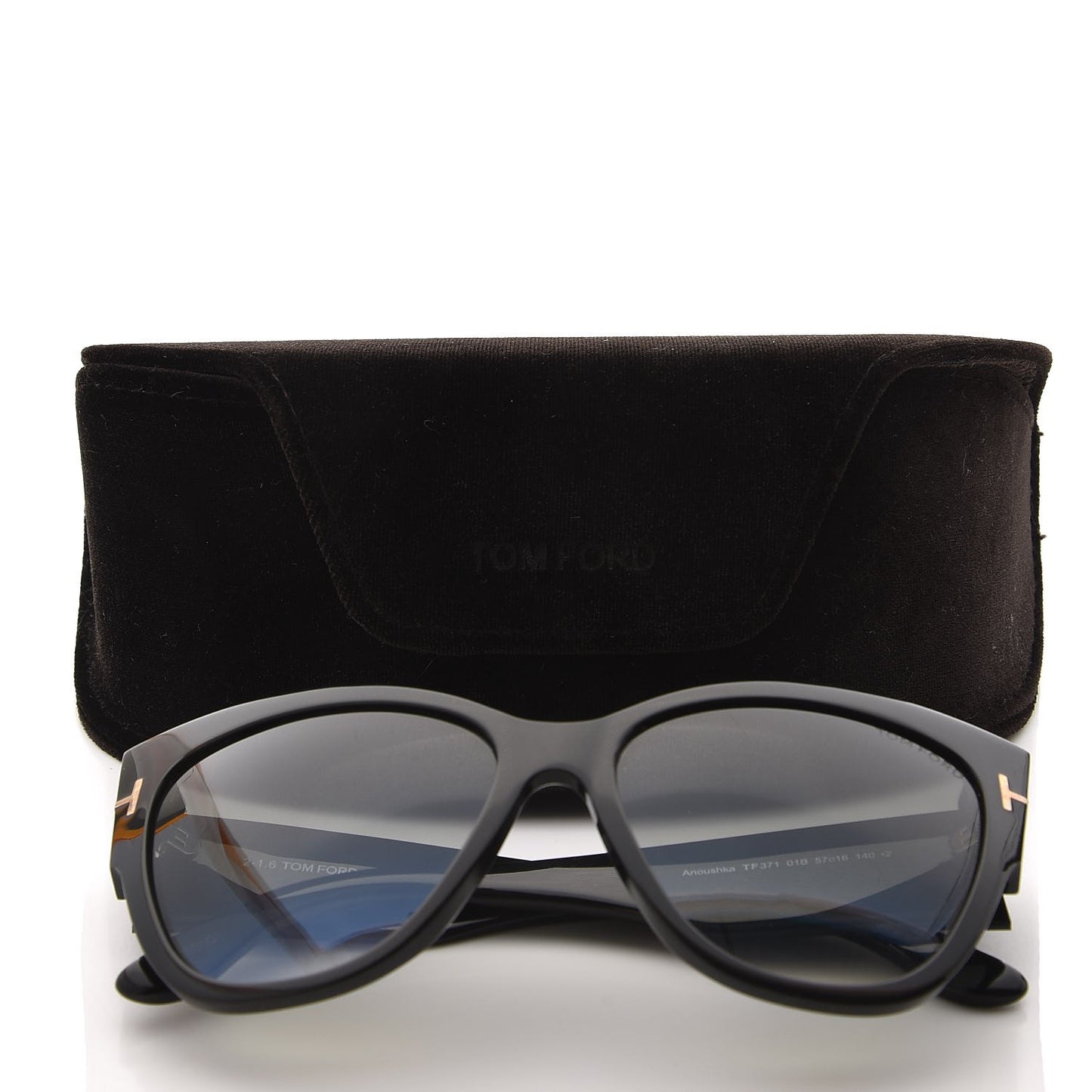 Acetate Anoushka Cat Eye Sunglasses TF371 Black