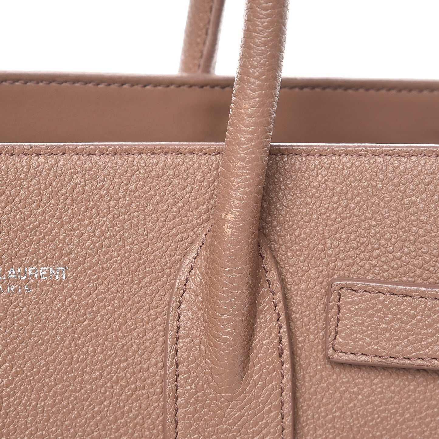 Grained Calfskin Baby Sac De Jour Taupe