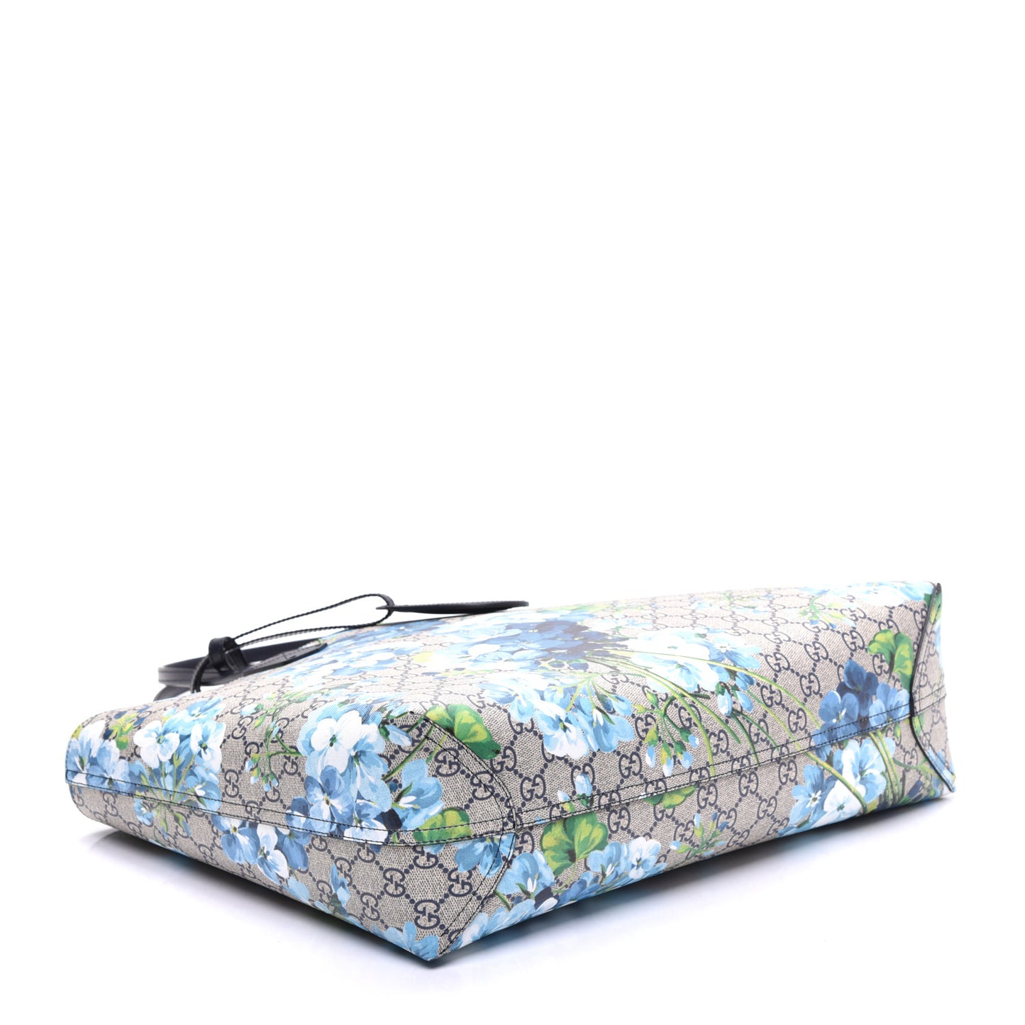GG Supreme Monogram Blooms Medium Reversible Tote Beige Blue Navy