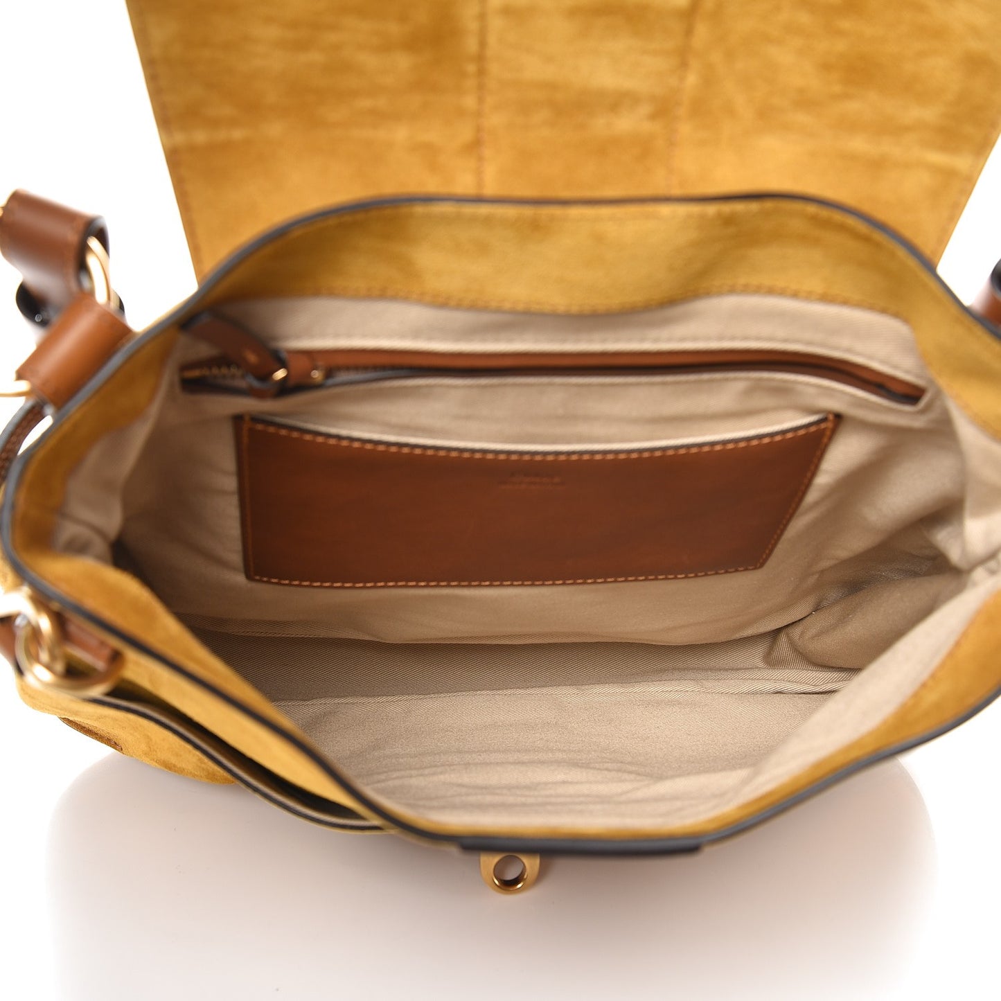 Suede Medium Lexa Shoulder Bag Mustard Brown