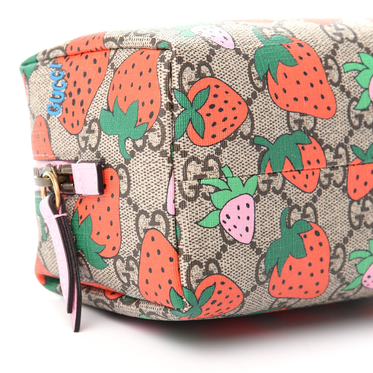 GG Supreme Monogram Strawberry Cosmetic Case