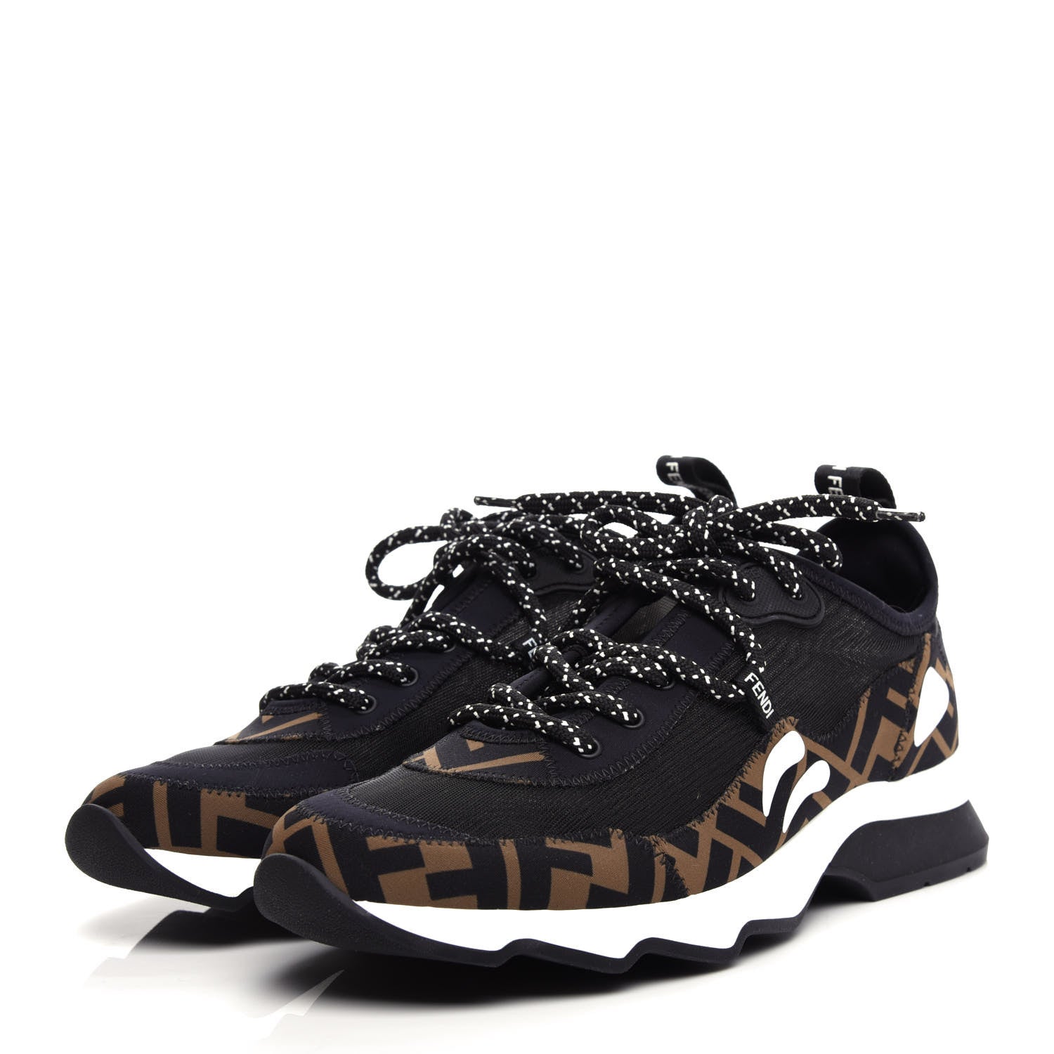 Fendi Technical Mesh Lycra FFreedom Patchwork Sneakers 38.5 Black Tobacco 3 of 11