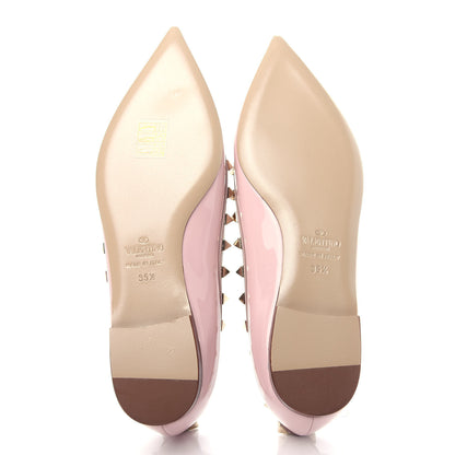 Valentino Garavani Patent Rockstud Ballerina Flats 35.5 Water Rose Poudre 6 of 11