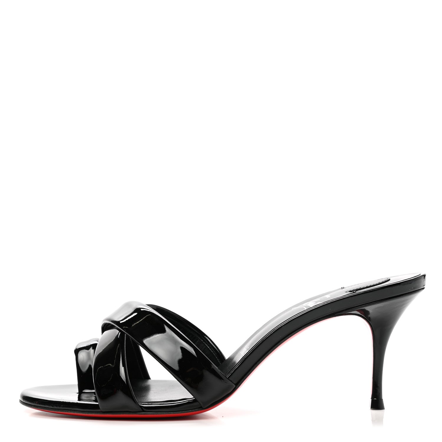 Christian Louboutin Patent Simply Me 70 Slide Sandals 38.5 Black 1 of 10