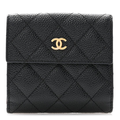 Chanel Caviar Quilted Compact French Flap Wallet Black 1 of 11