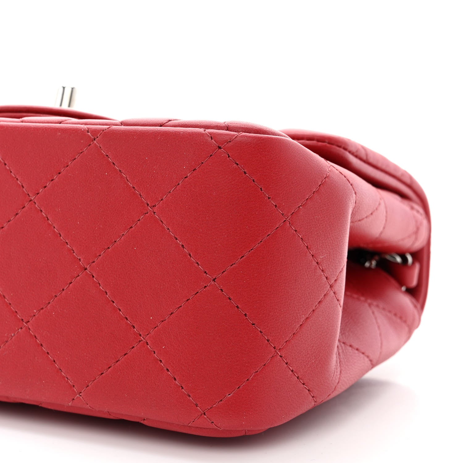 Chanel Lambskin Quilted Mini Square Flap Dark Red 10 of 10