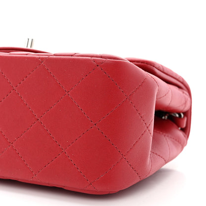 Chanel Lambskin Quilted Mini Square Flap Dark Red 10 of 10