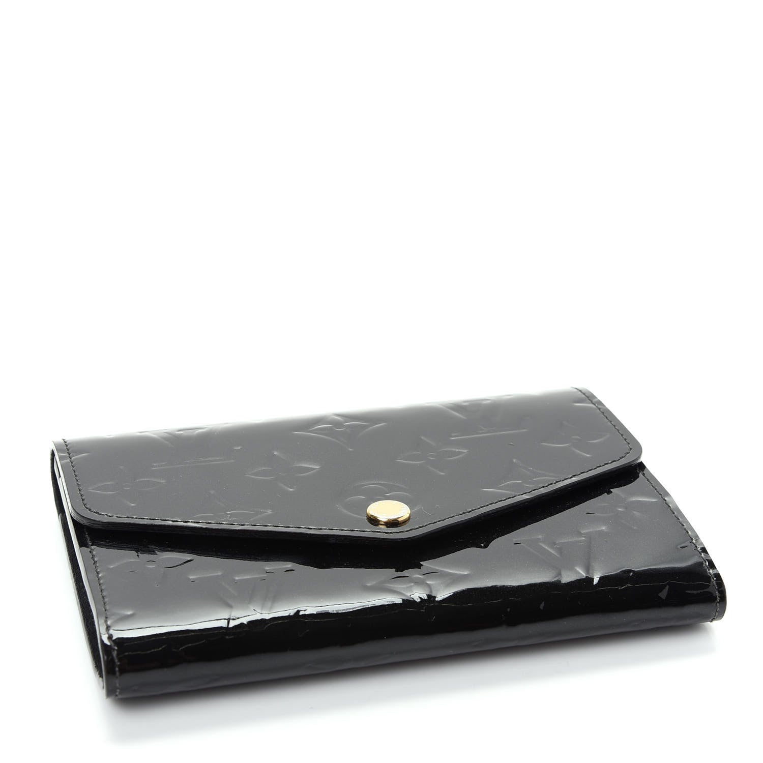 Louis Vuitton Vernis Sarah Compact Wallet Black Magnetique 4 of 7