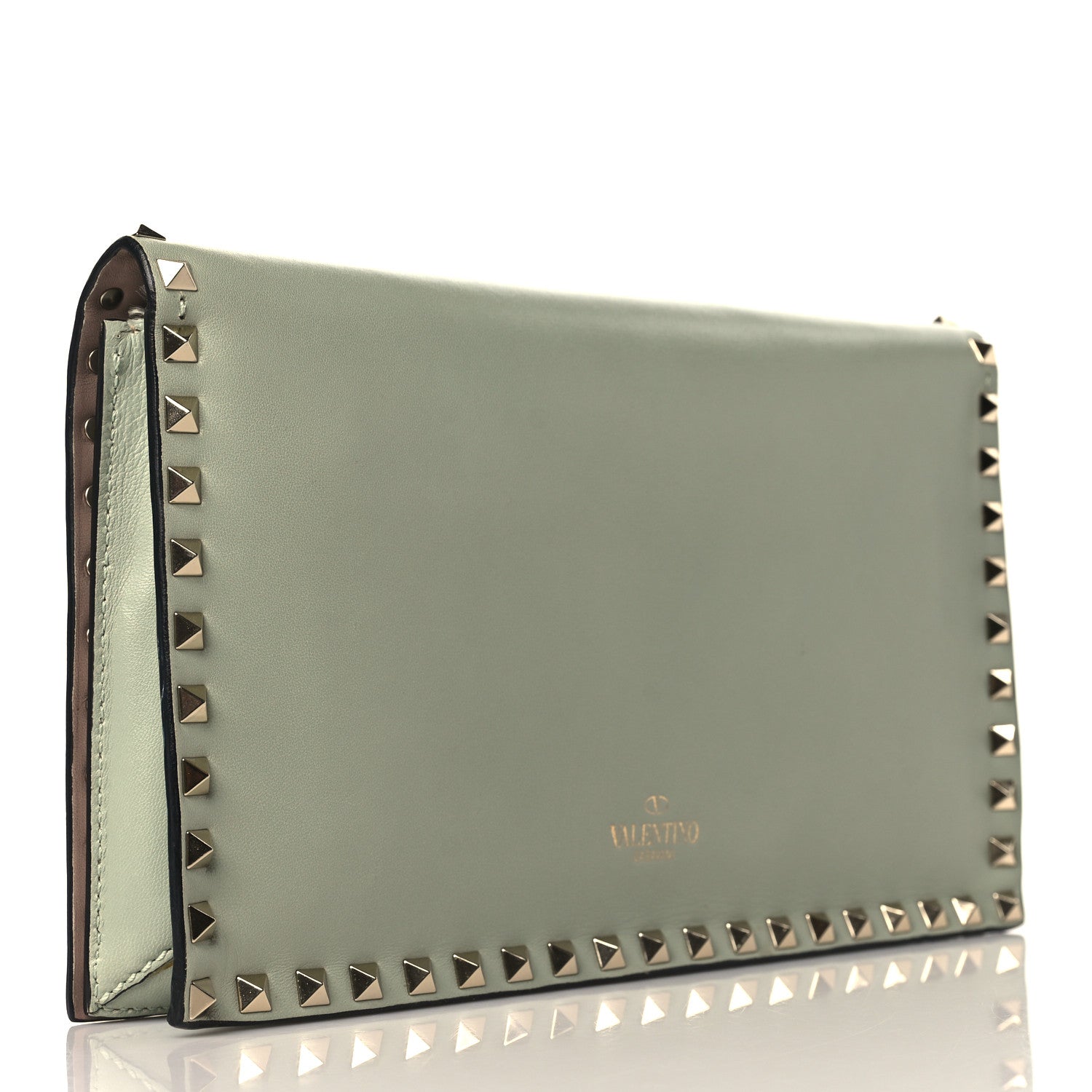 Valentino Garavani Nappa Rockstud Wristlet Clutch Green Tea Sorbet 3 of 10