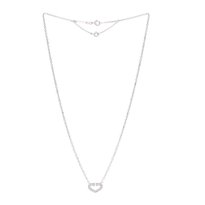 Cartier 18K White Gold Diamond Small Hearts and Symbols Pendant Necklace 3 of 5