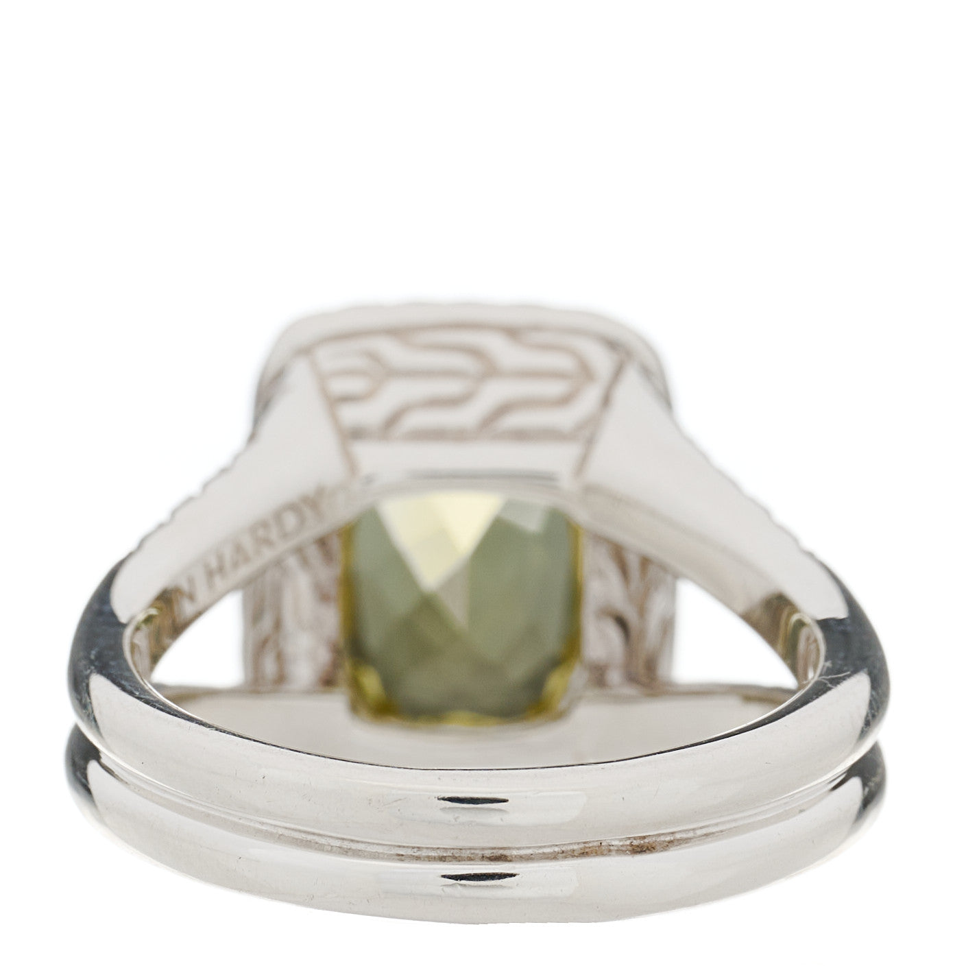 John Hardy Sterling Silver Green Amethyst Diamond 10mm Classic Chain Batu Ring 49 5 4 of 8