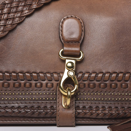 Gucci Calfskin Handmade Medium Flap Shoulder Bag Brown 15 of 15