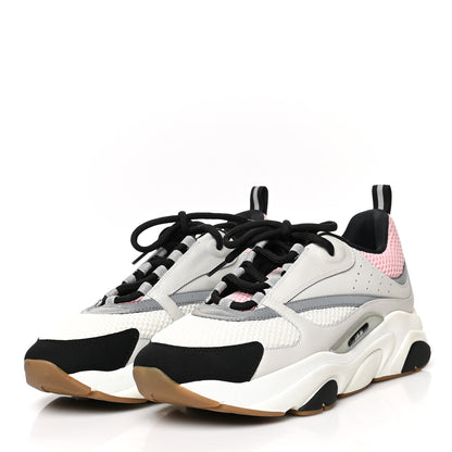 Christian Dior Technical Mesh Calfskin Mens B22 Sneakers 43 White Pink Black 3 of 8
