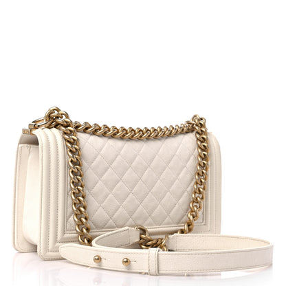 Chanel Caviar Quilted Medium Boy Flap White 3 of 15