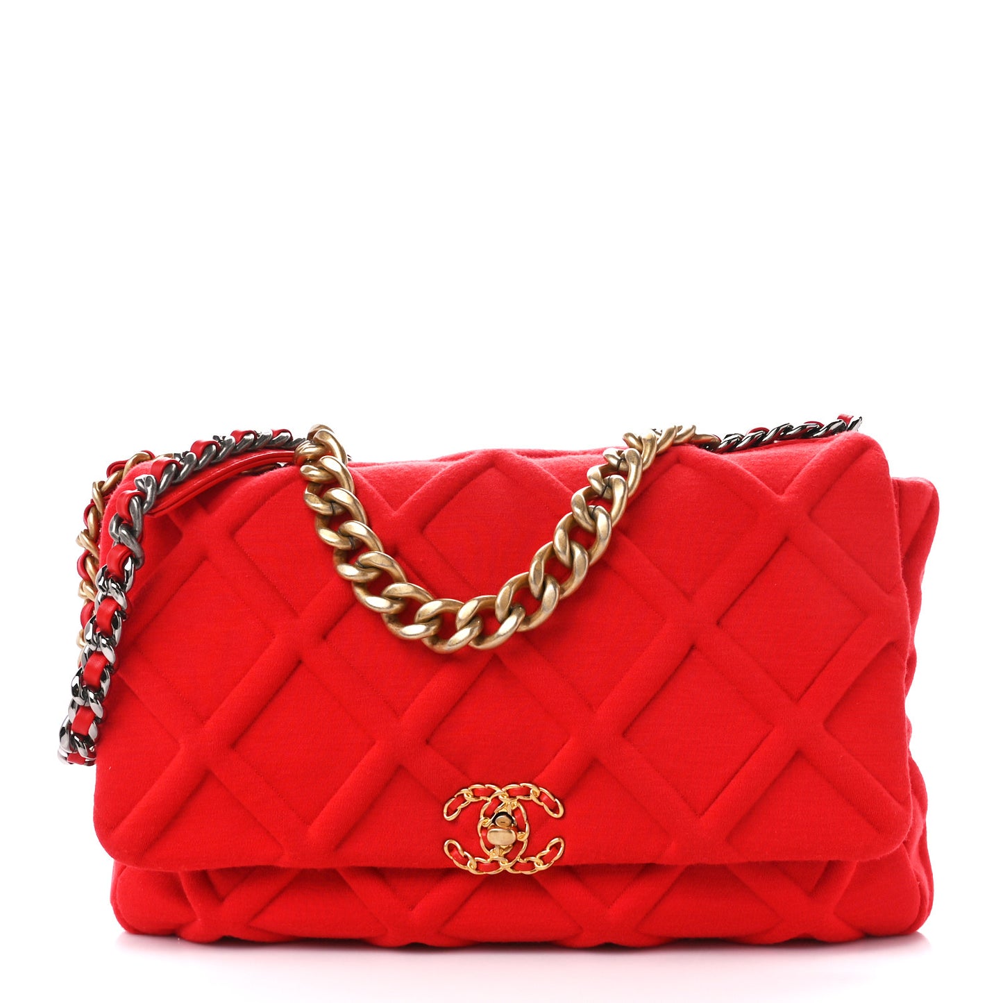 Jersey Lambskin Quilted Maxi Chanel 19 Flap Red