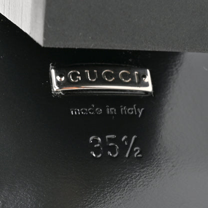 Gucci New Waxed Calfskin Chain Square Toe Boots 35.5 Black 6 of 10