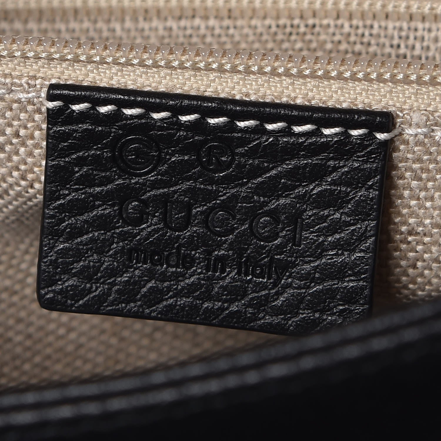 Gucci Dollar Calfskin Interlocking G Top Handle Shoulder Bag Black 6 of 7