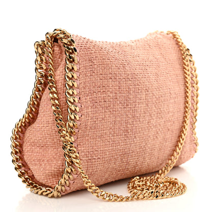 Stella McCartney Raffia Mini Falabella Fold Over Tote Pink 3 of 9