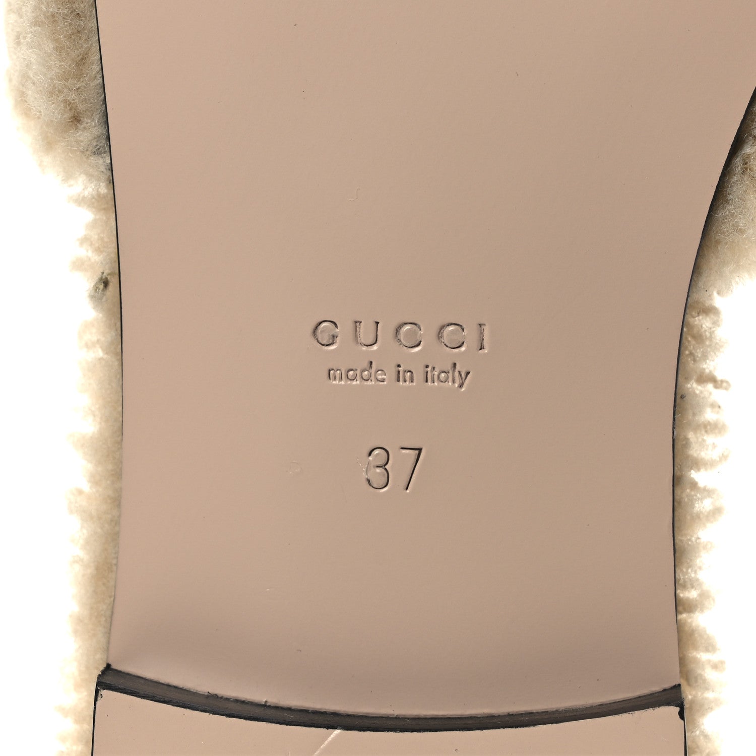Gucci Shearling Interlocking G Cut Out Slide Sandals 37 Butterscotch 8 of 10