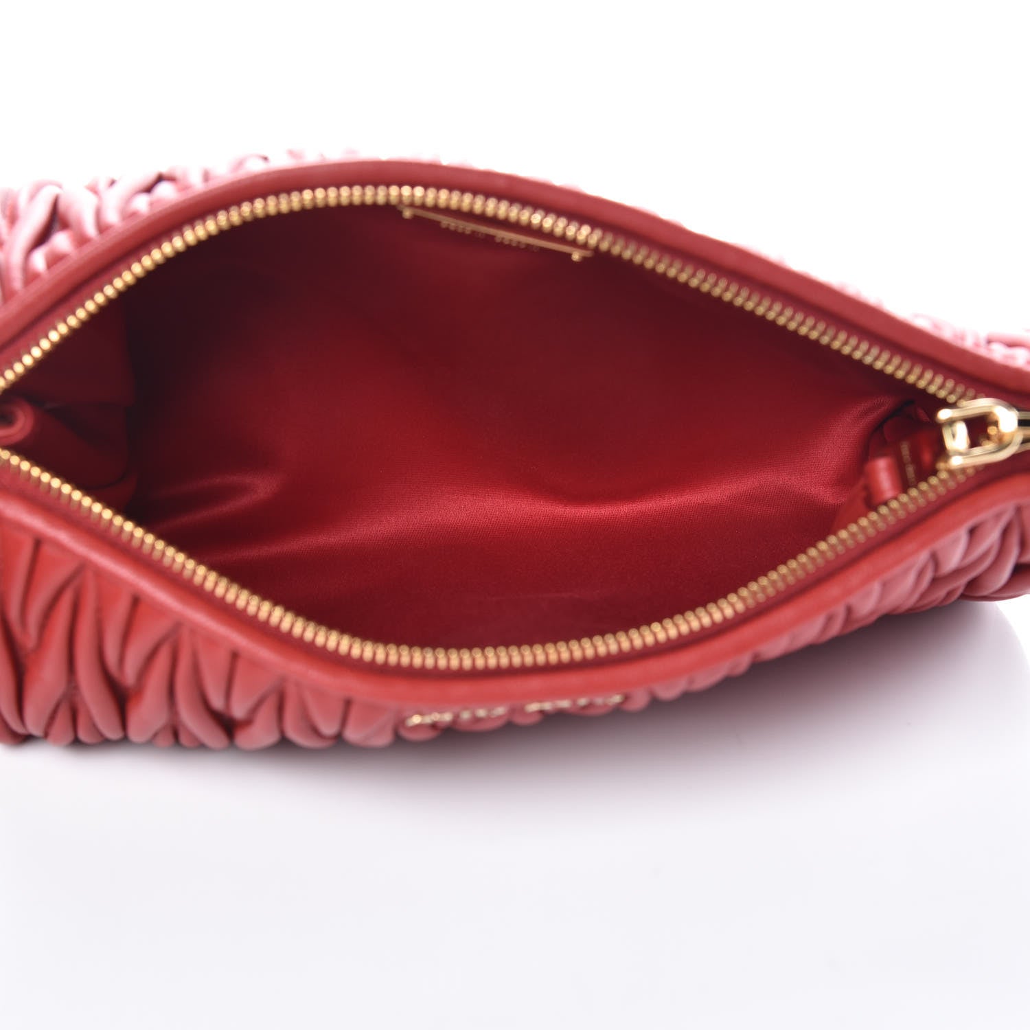 Miu Miu Nappa Matelasse Lux Wristlet Fuoco 5 of 8