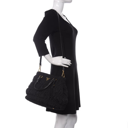 Prada Tessuto Nylon Gaufre Tote Black 2 of 10