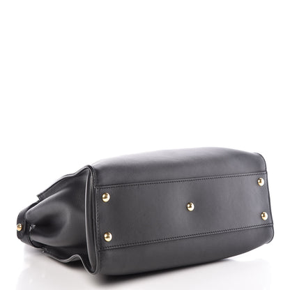 Fendi Vitello Seta Shiny Nappa Medium Peekaboo Iconic Satchel Black 4 of 10