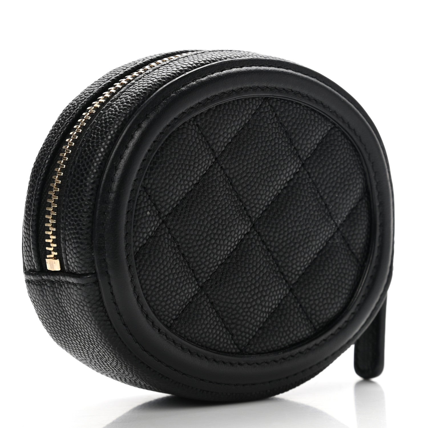 Chanel Caviar Quilted Filigree Zip Around Classic Coin Purse Black 3 of 8