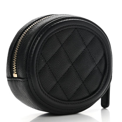 Chanel Caviar Quilted Filigree Zip Around Classic Coin Purse Black 3 of 8