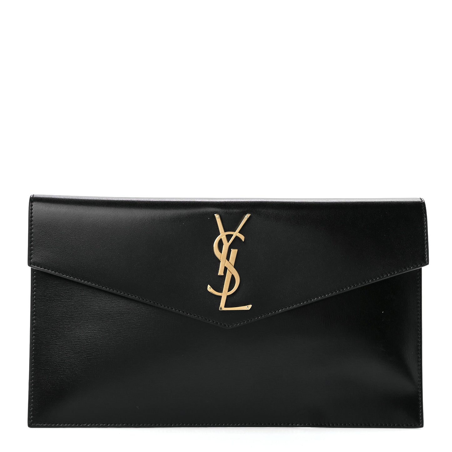 Smooth Shiny Calfskin Monogram Uptown Pouch Black