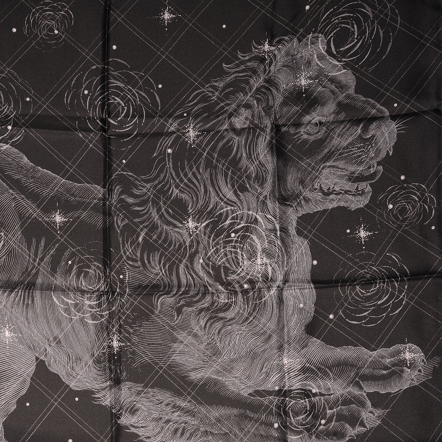 Chanel Silk Lion CC Scarf Black 6 of 10