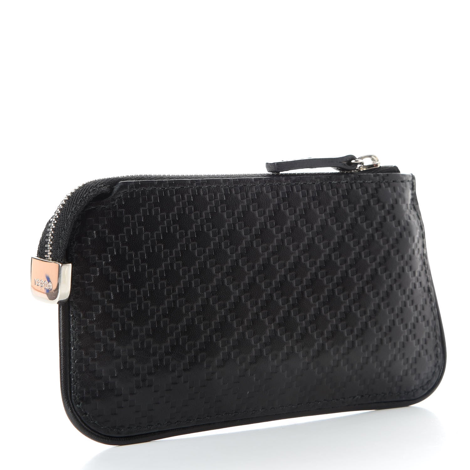 Gucci Calfskin Diamante Embossed Key Case Black 4 of 7