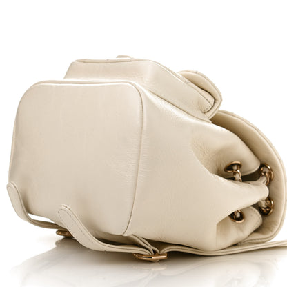 Chanel Glazed Aged Calfskin Quilted Small Duma Drawstring Backpack White 10 of 10