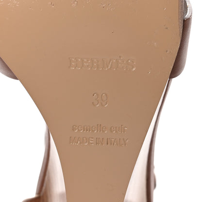Hermes Calfskin Legend Wedge Sandals 39 Gold 8 of 11