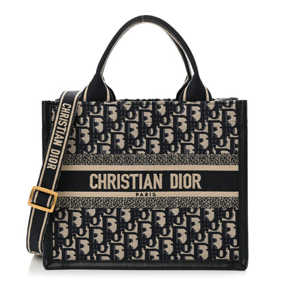 Christian Dior Oblique Calfskin Small Book Tote With Strap Blue Multicolor 1 of 11