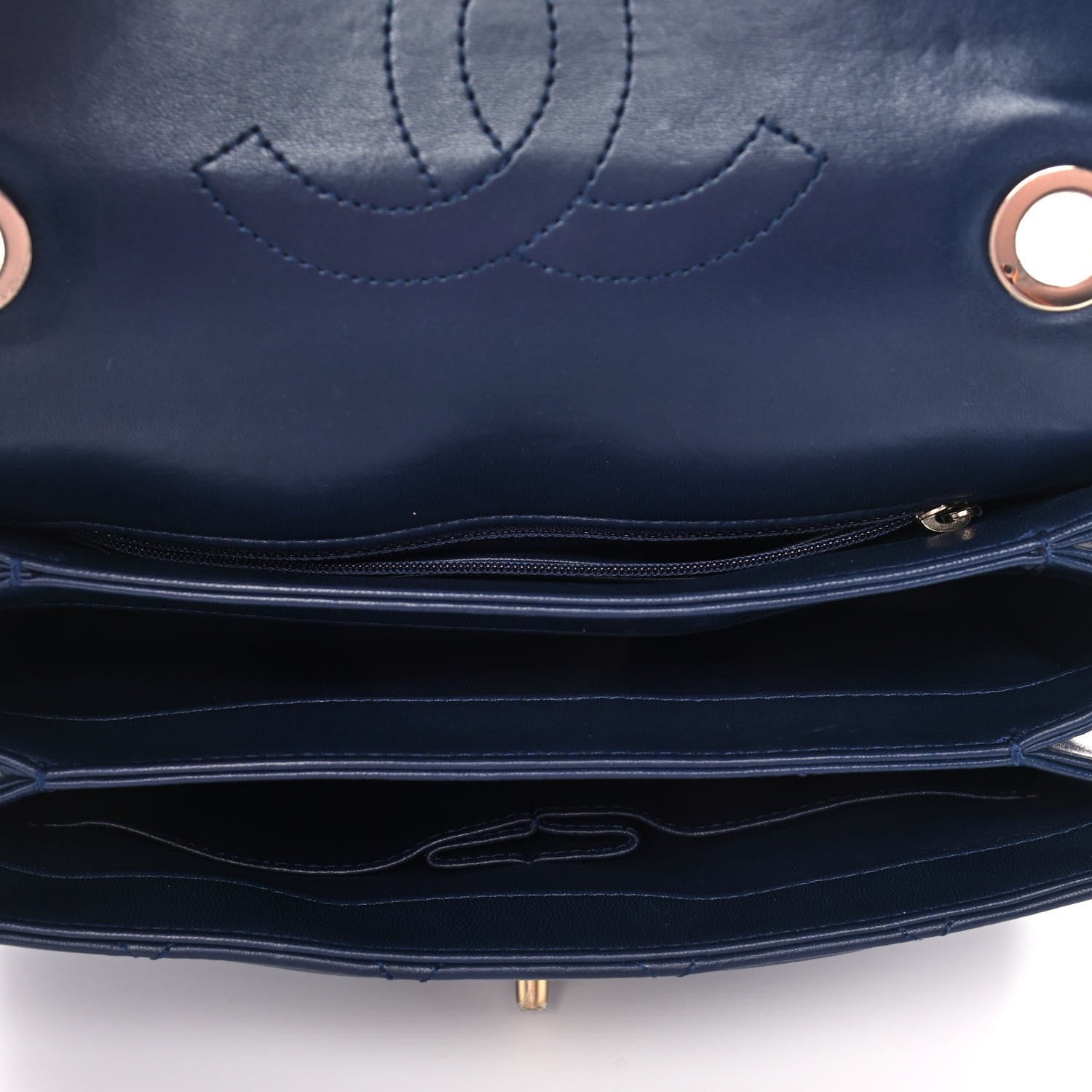 Chanel Lambskin Quilted Small Trendy CC Flap Dual Handle Bag Navy 5 of 15