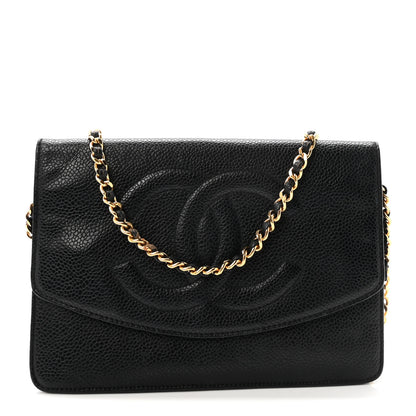 Chanel Caviar Timeless CC Wallet On Chain WOC Black 1 of 11