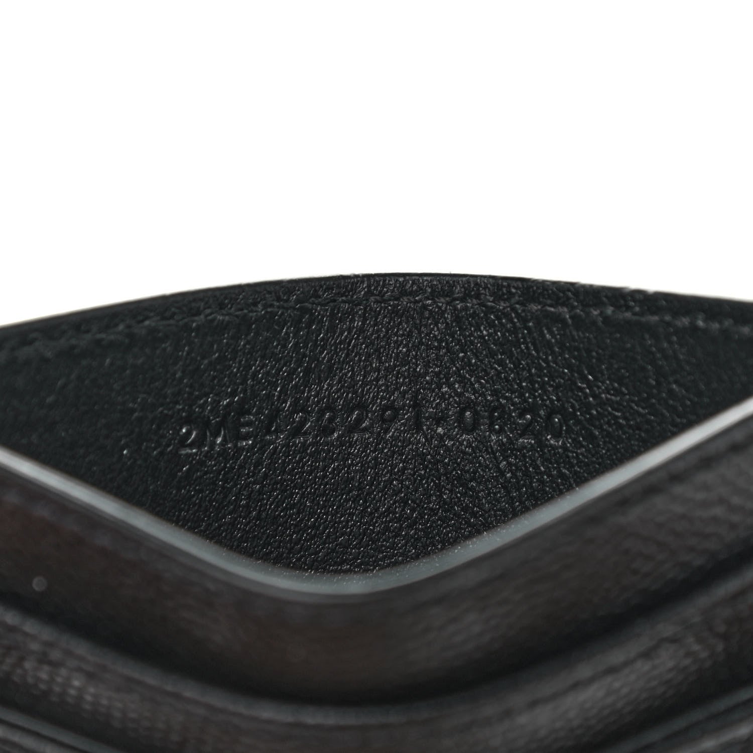 Saint Laurent Grain De Poudre Matelasse Chevron Monogram Credit Card Case Black 7 of 7