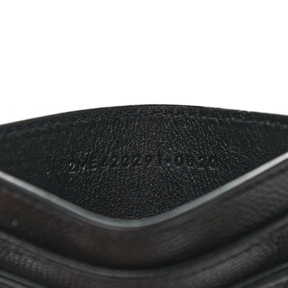 Saint Laurent Grain De Poudre Matelasse Chevron Monogram Credit Card Case Black 7 of 7