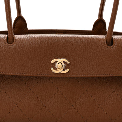 Chanel Grained Calfskin Stitched Urban Essentials Small Shopping Bag Camel 8 of 10