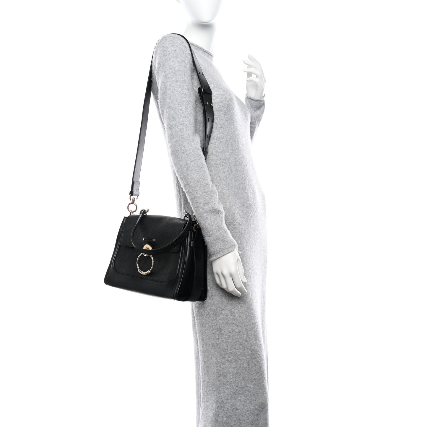 Calfskin Small Tess Day Bag Black