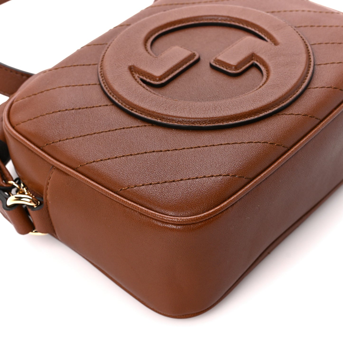 Sakai Be Green Calfskin Diagonal Stitched Small Blondie Shoulder Bag Cuir