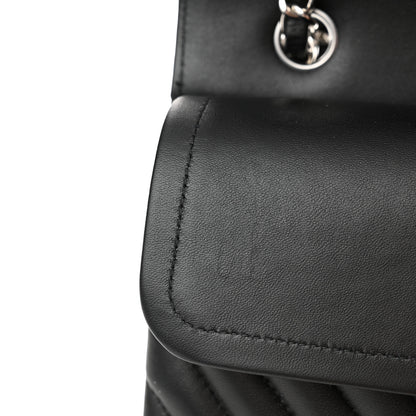 Chanel Lambskin Chevron Quilted Medium Double Flap Black 12 of 14