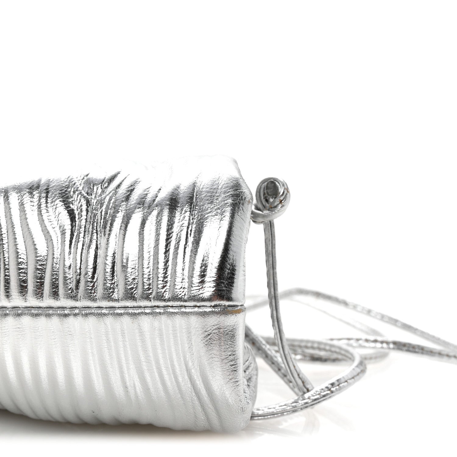 Bottega Veneta Metallic Bark Calfskin The Mini Pouch Silver 10 of 10