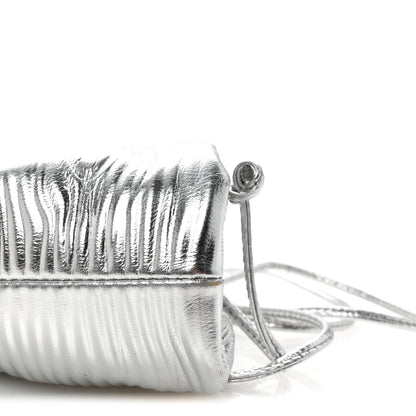 Bottega Veneta Metallic Bark Calfskin The Mini Pouch Silver 10 of 10