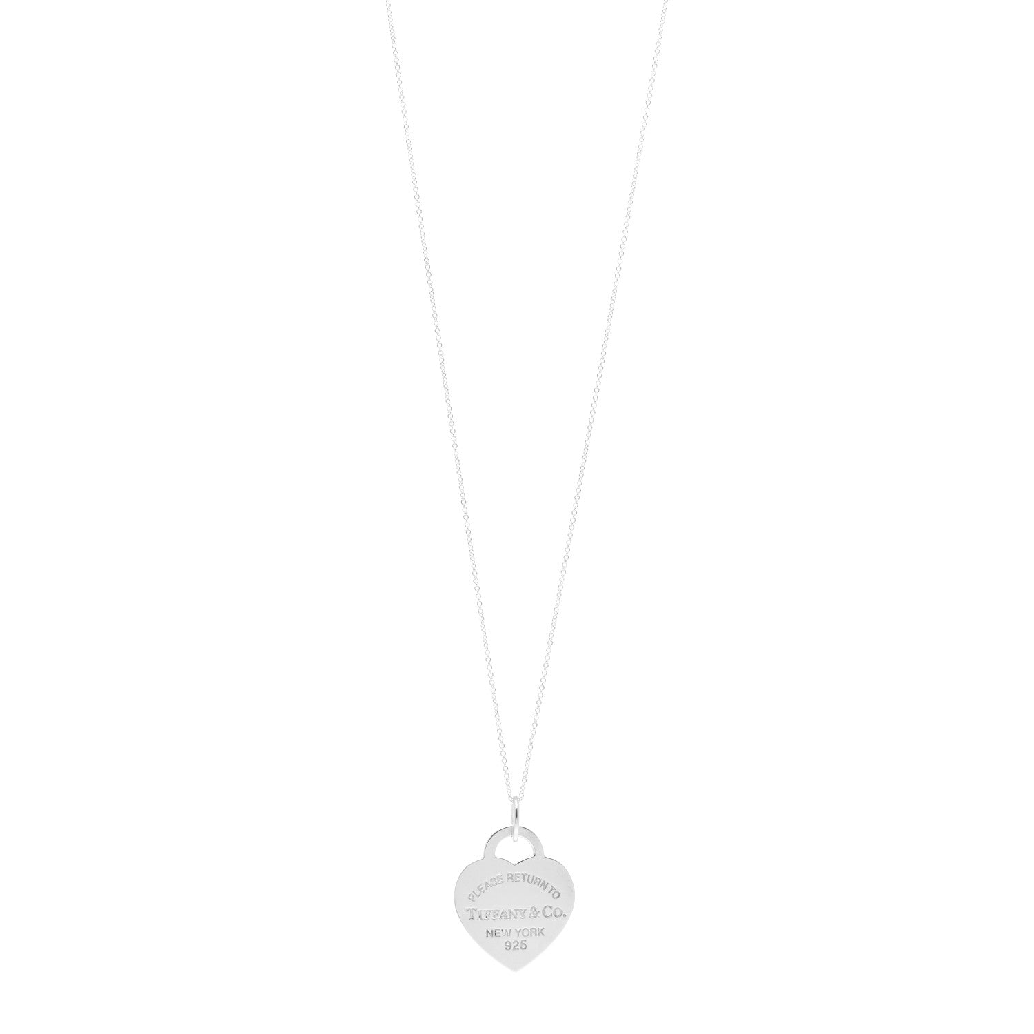 Tiffany Sterling Silver Large Return to Tiffany Heart Pendant Necklace 1 of 4