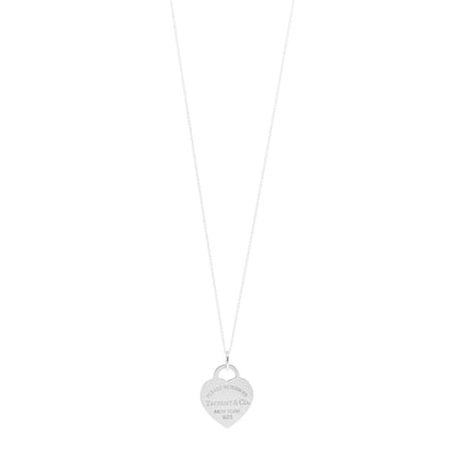 Tiffany Sterling Silver Large Return to Tiffany Heart Pendant Necklace 1 of 4