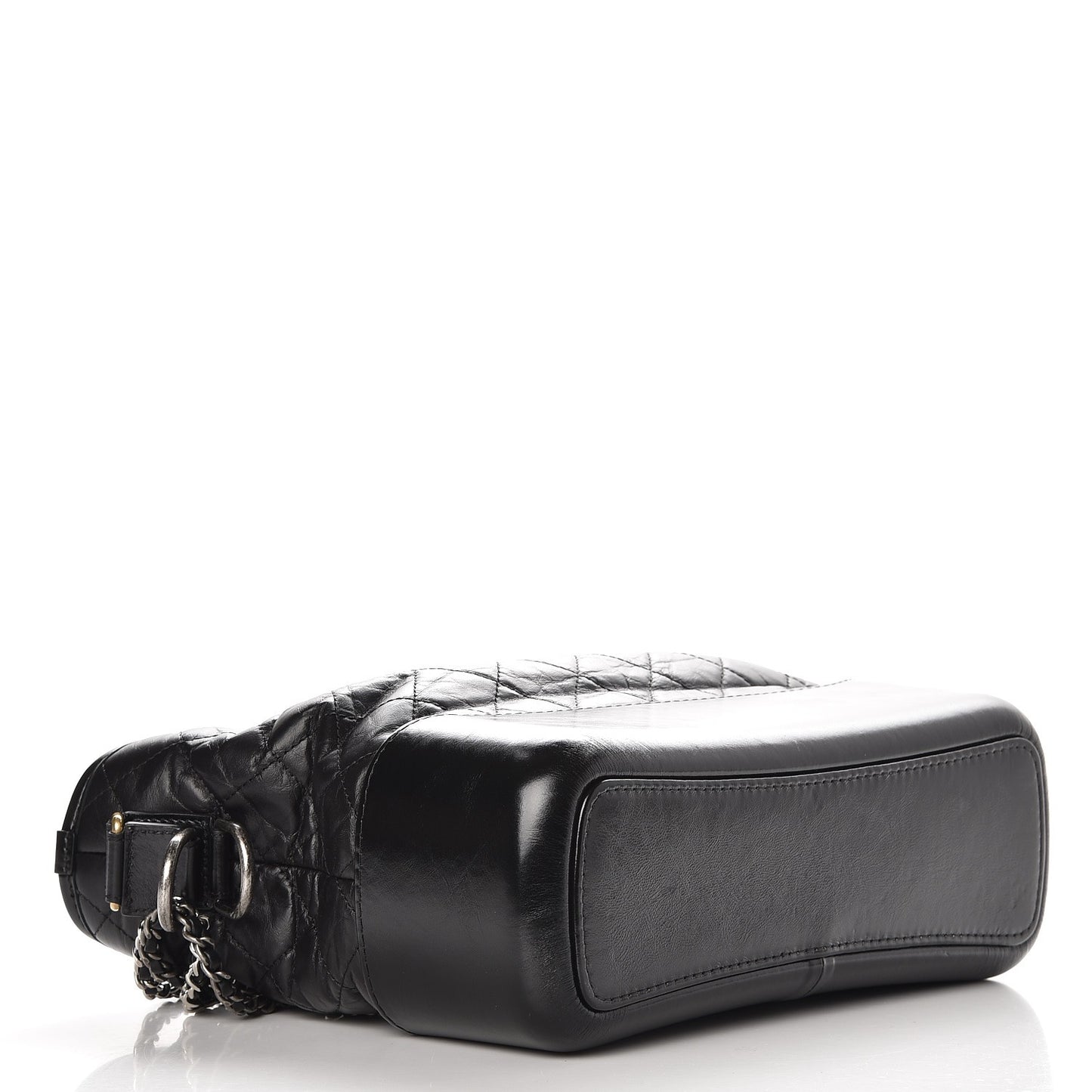 Aged Calfskin Quilted Medium Gabrielle Hobo Black